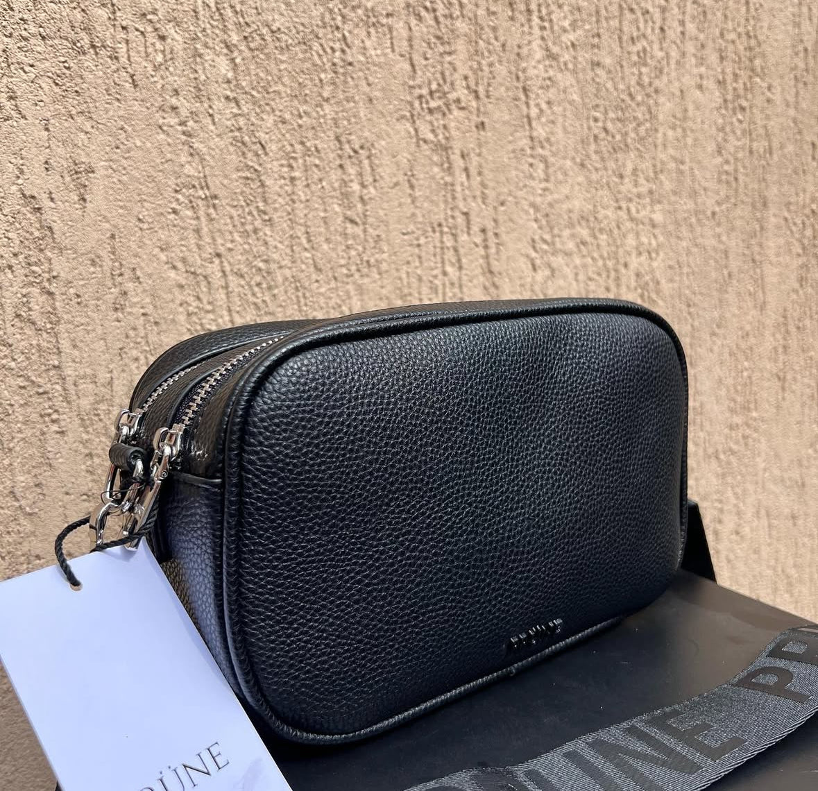 Bandolera cuero doble cierre prüne