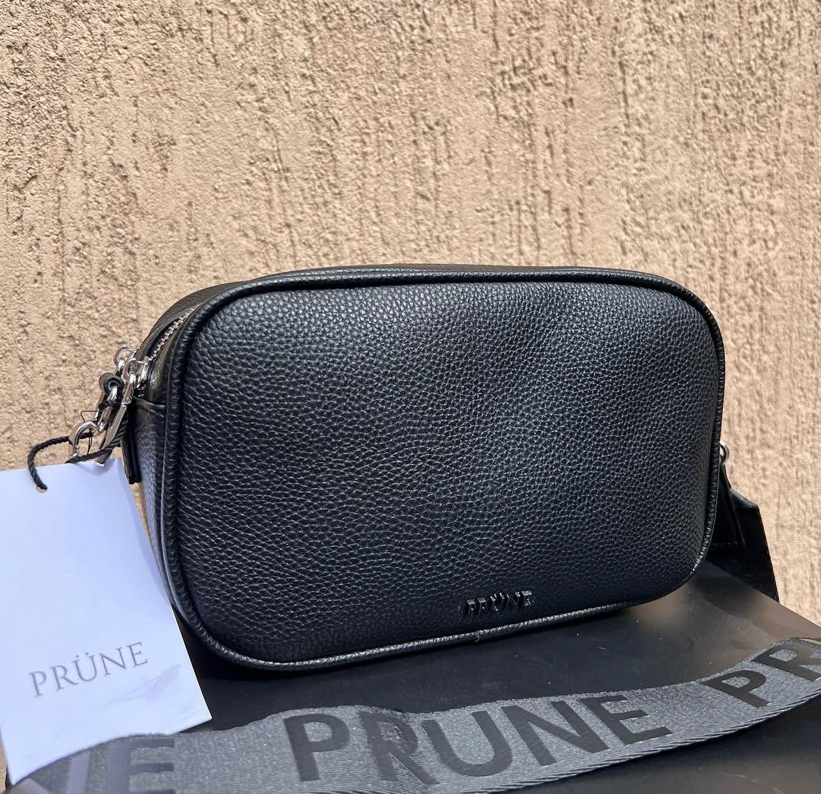 Bandolera cuero doble cierre prüne