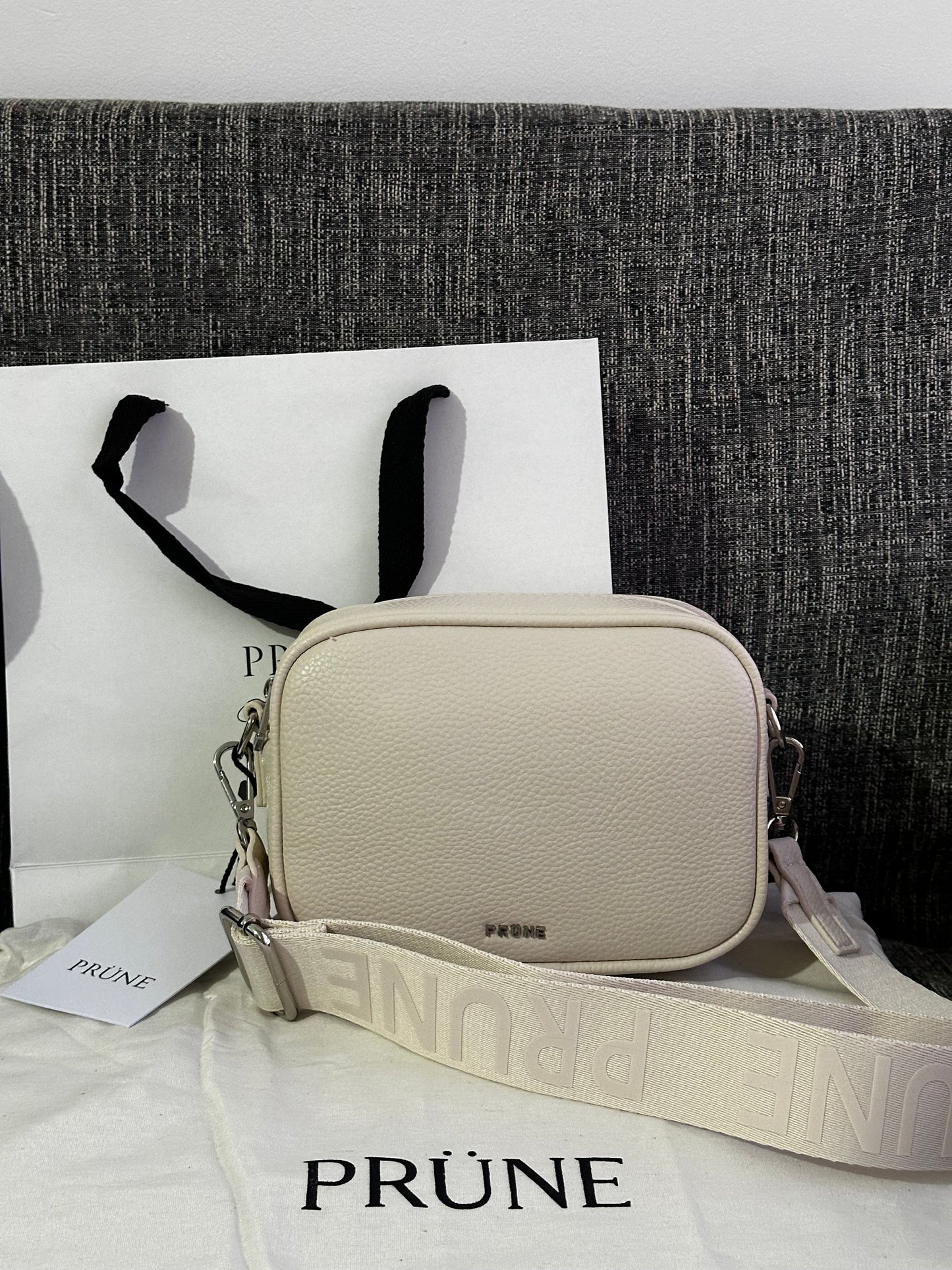 Bandolera mini cuero prüne